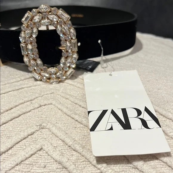 Zara Black and Gold Belt with Ornate Buckles - Picture 2 of 5